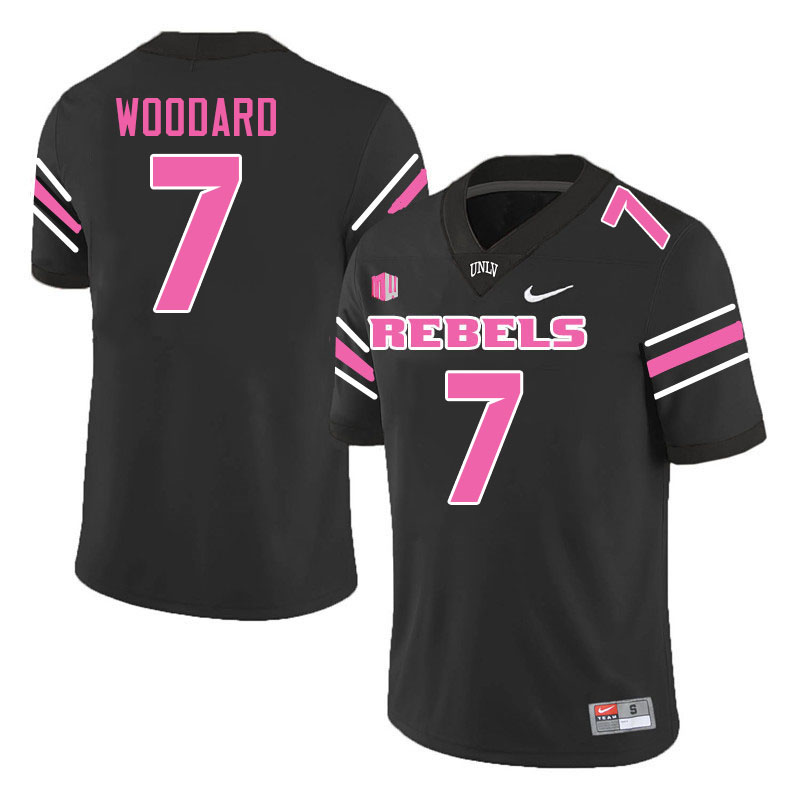 Men #7 Jackson Woodard UNLV Rebels College Football Jerseys Stitched-Black